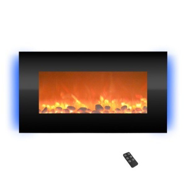 Hastings Home Electric Fireplace 31-inch Wall Mounted, 13 Backlight Colors, Remote Control(Black), Hastings Home, Mfr#: 431647TPF